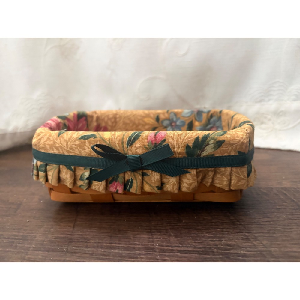 Vintage 90s Yellow Vines Longaberger Small Loaf Basket Serving Solutions